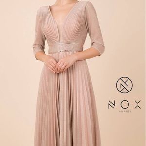 Beautiful Classic A-Lined glittery pleated gown